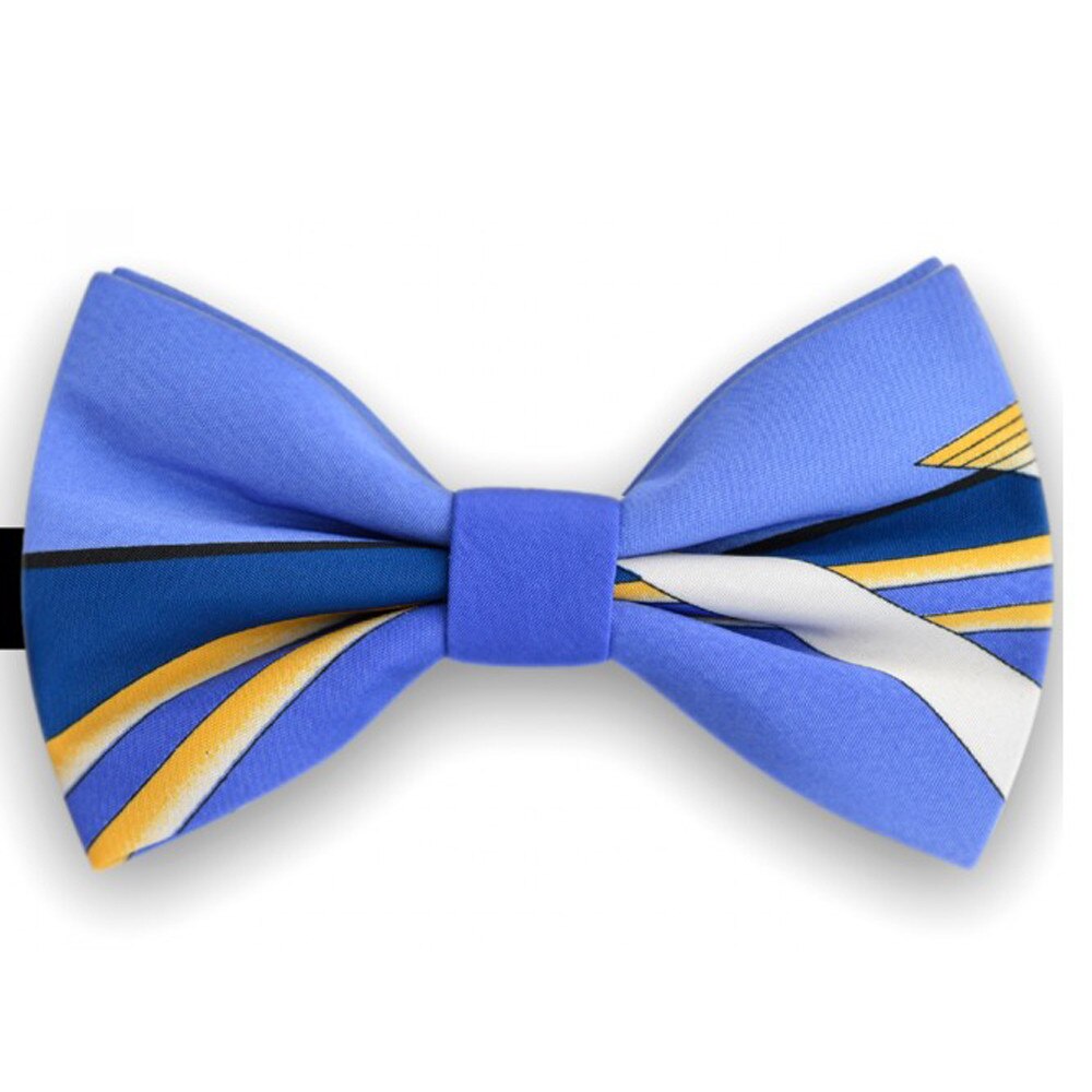 Papion butterfly, albastru, model dungi diverse grosimi