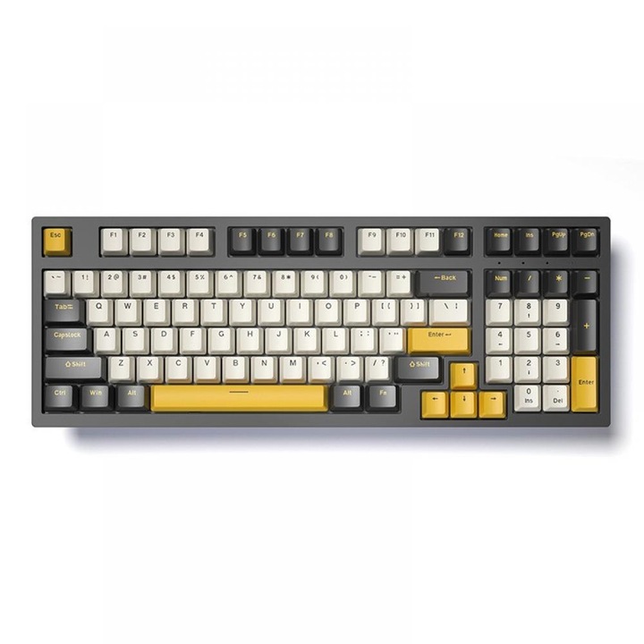 Механична клавиатура Zeaicos K98 RGB, компактна, с кабелна и безжична свързаност, 48x12x8 см