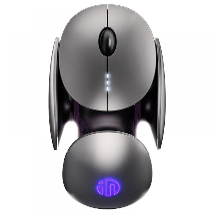 Bluetooth мишка Zeaicos X2, ергономичен дизайн, 2400dpi, презареждаема, черен цвят