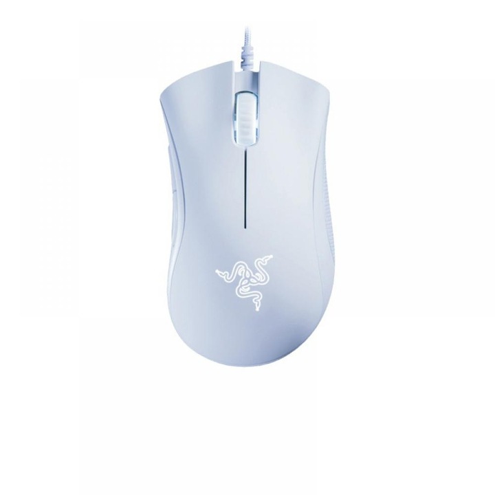 Геймърска мишка Zeaicos Deathadder Essential, разглобяем кабел, голям размер, бяла, 120 мм+