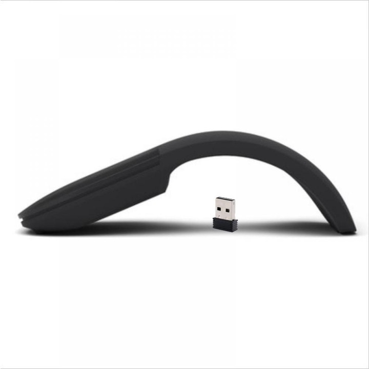 Безжична мишка Zeaicos, безшумен сгъваем дизайн, Bluetooth свързване, размери 131x55x15mm, черна