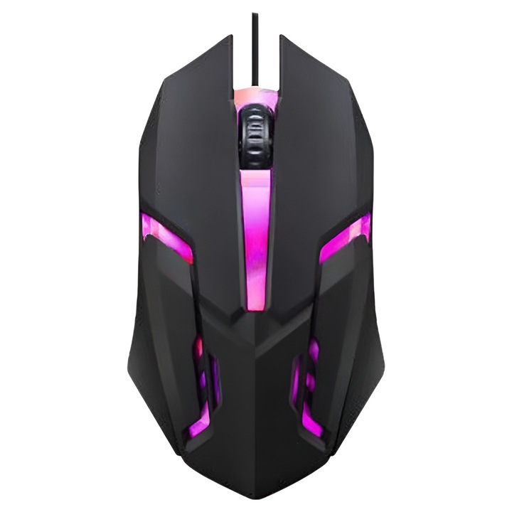 Мишка Zeaicos с RGB подсветка, 1600dpi, компактна, 123x68x38мм, черна