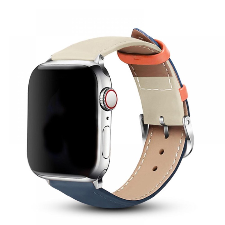 Кожена каишка за Apple Watch, Zeaicos, дизайн с катарама, тъмносин, 38/40/41 мм