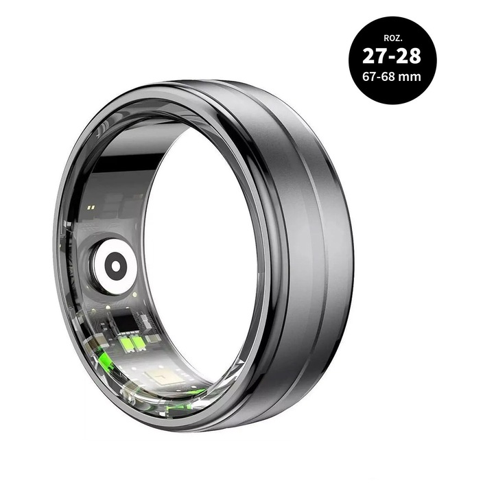 Smartwatch, Rubicon R06 Black, monitorizare activitate, pulsometr, 50m impermeabil