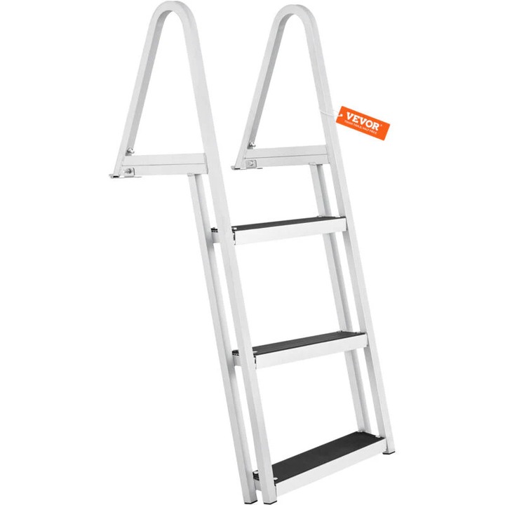 Dokklétra, 3 lépcsőfok, 150 kg, fehér