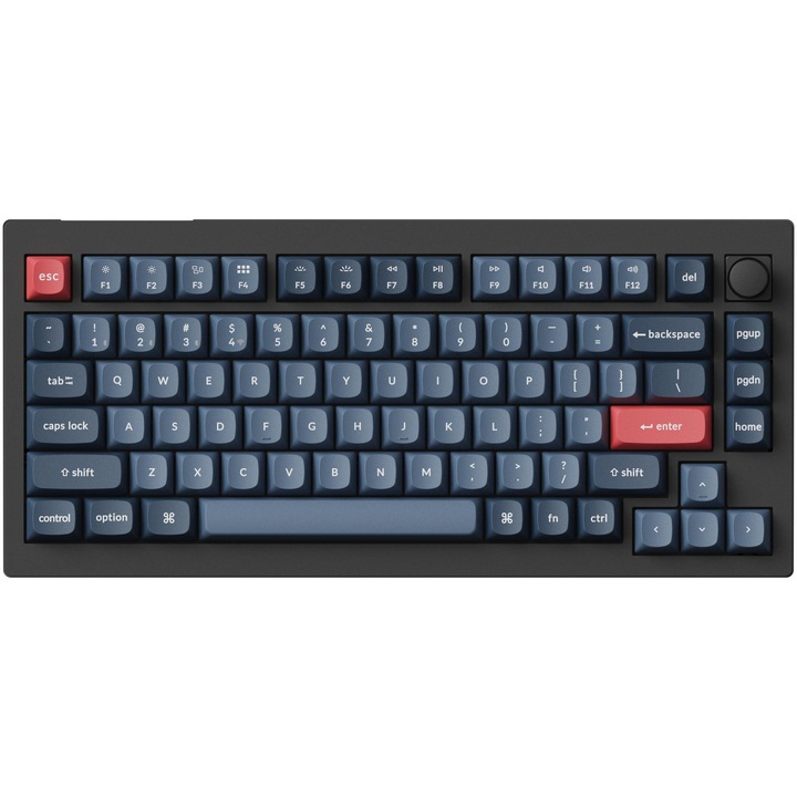Безжична геймърска клавиатура Keychron V1 Max QMK, Черен, Wi-Fi / USB Type-C донгъл