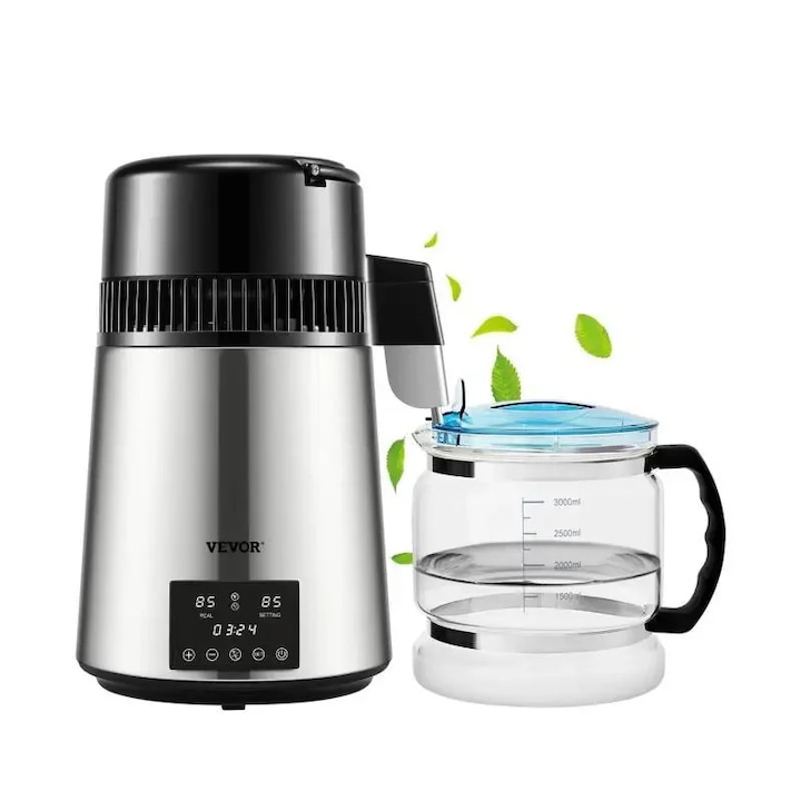 Vízlepárló, 4L, víztisztító, szűrő adagoló, lágyító, ezüst