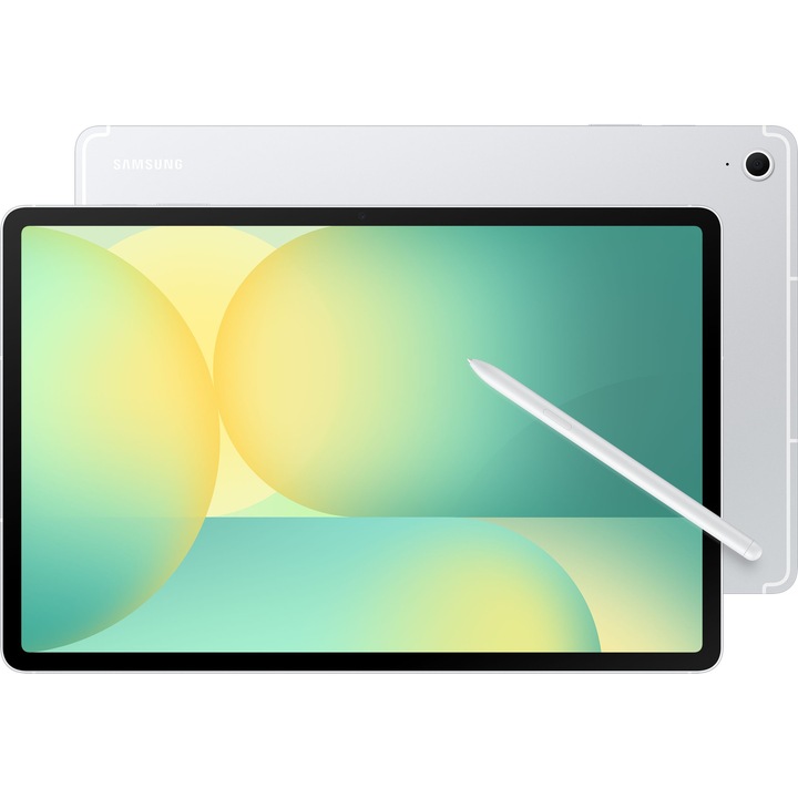 Таблет Samsung Galaxy Tab S10 FE+, Silver с процесор 1x Cortex-A720 (2.9GHz) + 3x Cortex-A720 (2.6GHz) + 4x Cortex-A520 (1.9GHz), 8 GB, 128 GB, Android 15, Сребрист