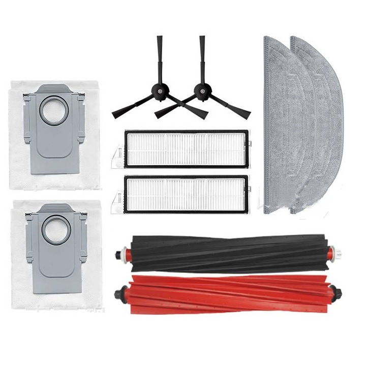 PAA-Home robotporszívó tartozék készlet, Roborock G20S kompatibilis, 2 dobkefével, 2 szűrő, 2 törlőkendő, 2 porzsák, 2 oldalsó kefe