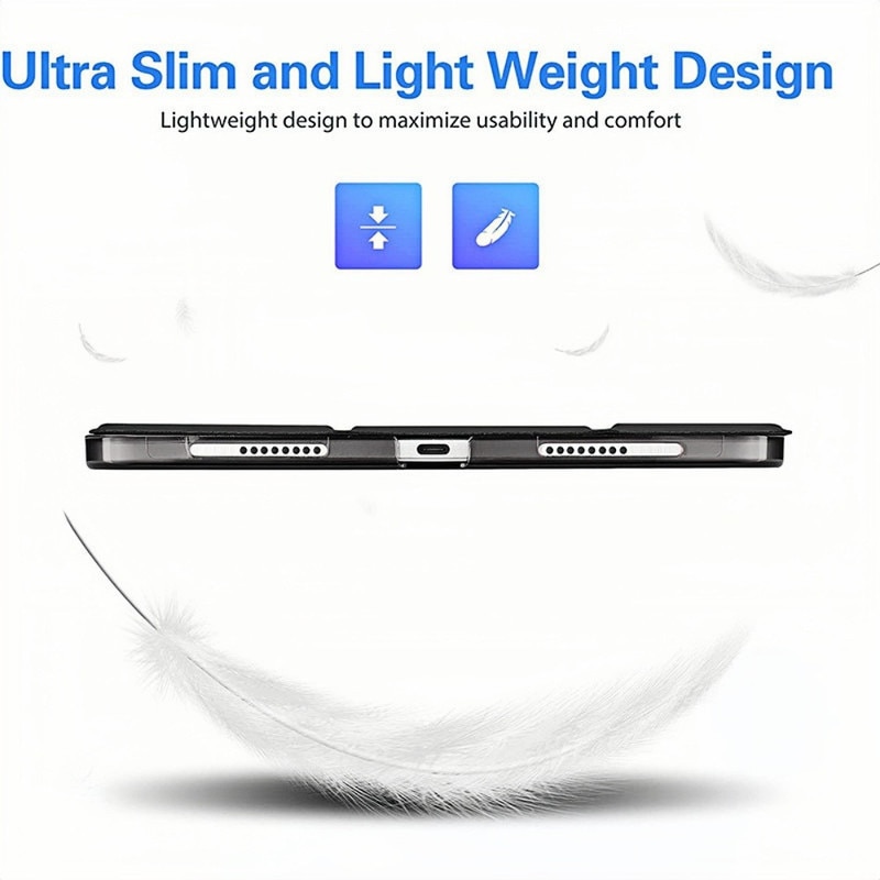 Husa tableta Tri-Fold pentru iPad Pro 11" (2024), roz, material PC, slot pentru Apple Pencil, design subtire