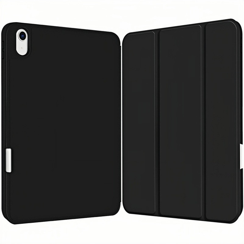 Husa tableta Tri-Fold pentru iPad Air 11" (2024), design polar black, material PC, slot pentru Apple Pencil, protectie socuri