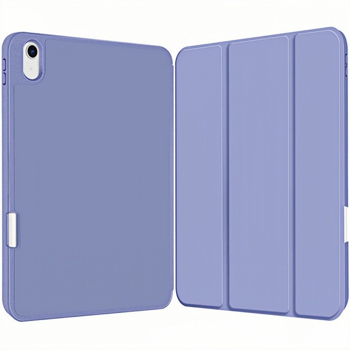 Háromrészes tablet tok iPad Pro 13"-hoz (2024), levendula színű, ütésálló, Apple Pencil tartóval