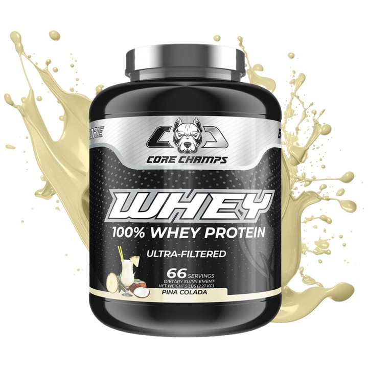 Supliment alimentar Core Champs de Kai Greene Whey Protein 100% Ultra Filtered Whey, Pina Colada, 2270 grame