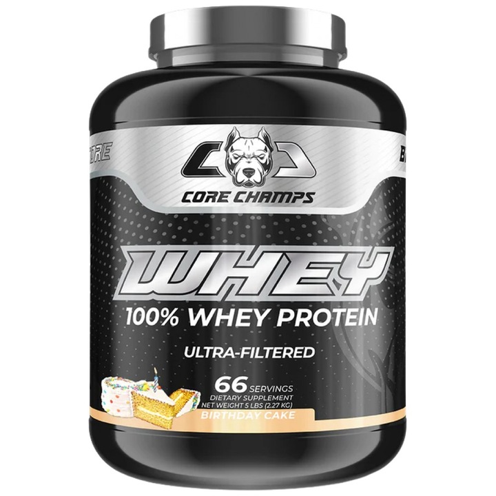 Хранителна добавка Core Champs by Kai Greene Whey Protein 100% Ultra Filtered Whey, Торта, 2270 грама