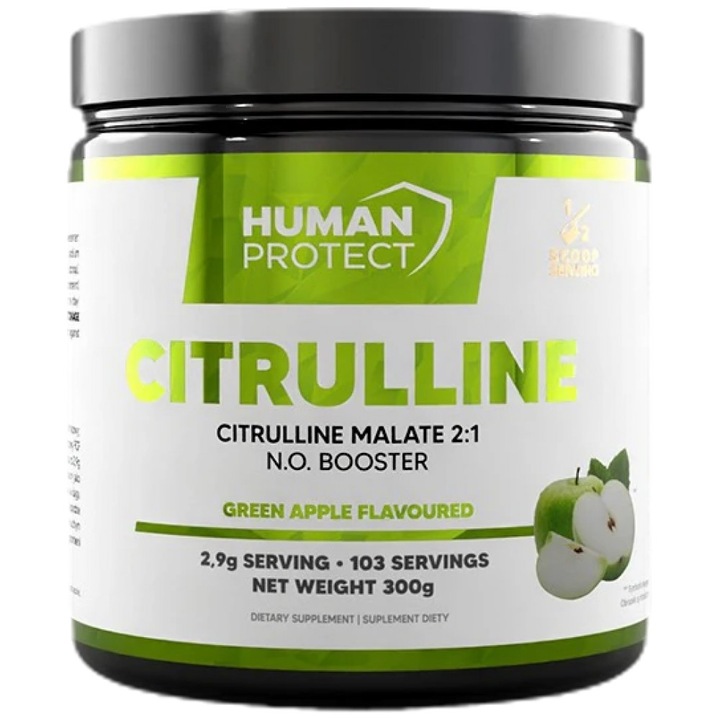 Étrend-kiegészítő Human Protect Citrullin-malát por, zöldalma, 300 gramm