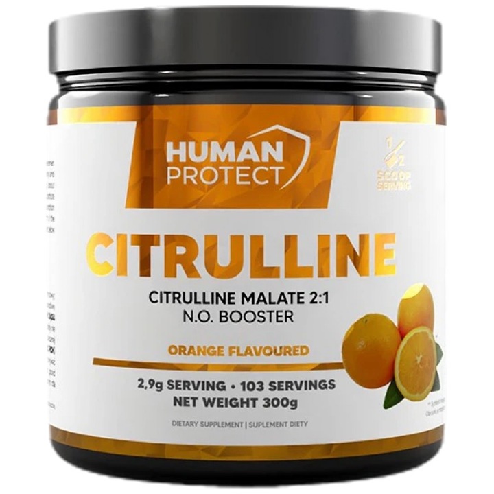 Étrend-kiegészítő Human Protect Citrullin-malát por, narancs, 300 gramm