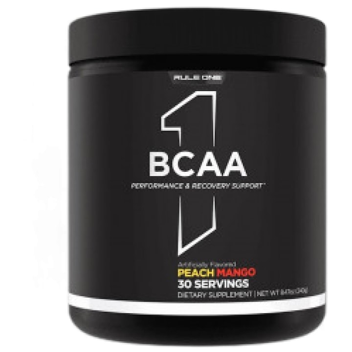 Хранителна добавка Rule1 BCAAs 100% Micronized 2:1:1 BCAA Formula, Грозде, 240 грама