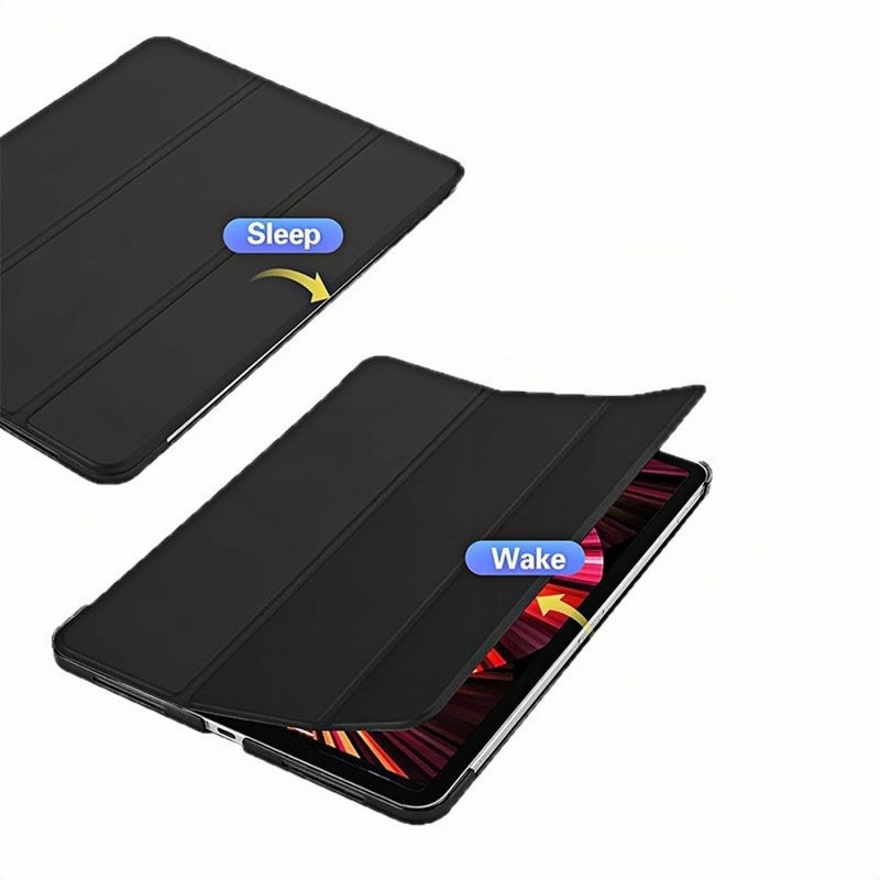 Husa tableta Tri-Fold pentru iPad Pro 11" (2024), design Polar Black, material PC, slot pentru Apple Pencil, protectie socuri