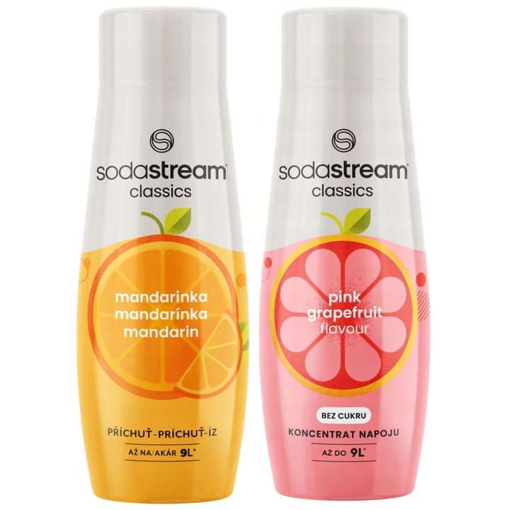 Sirop pentru saturator Sodastream, set 2 x 440 ml, mandarina si grepfrut