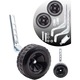 Set 2 roti ajutatoare pentru bicicleta, plastic, ax otel, 24 inch, negru/argintiu