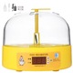 Incubator oua mic, 6 oua, galben, 6.3x4.9in, set complet cu adaptor de alimentare, cutie de spuma, sticla de spray, sticla de injectie, manual utilizare