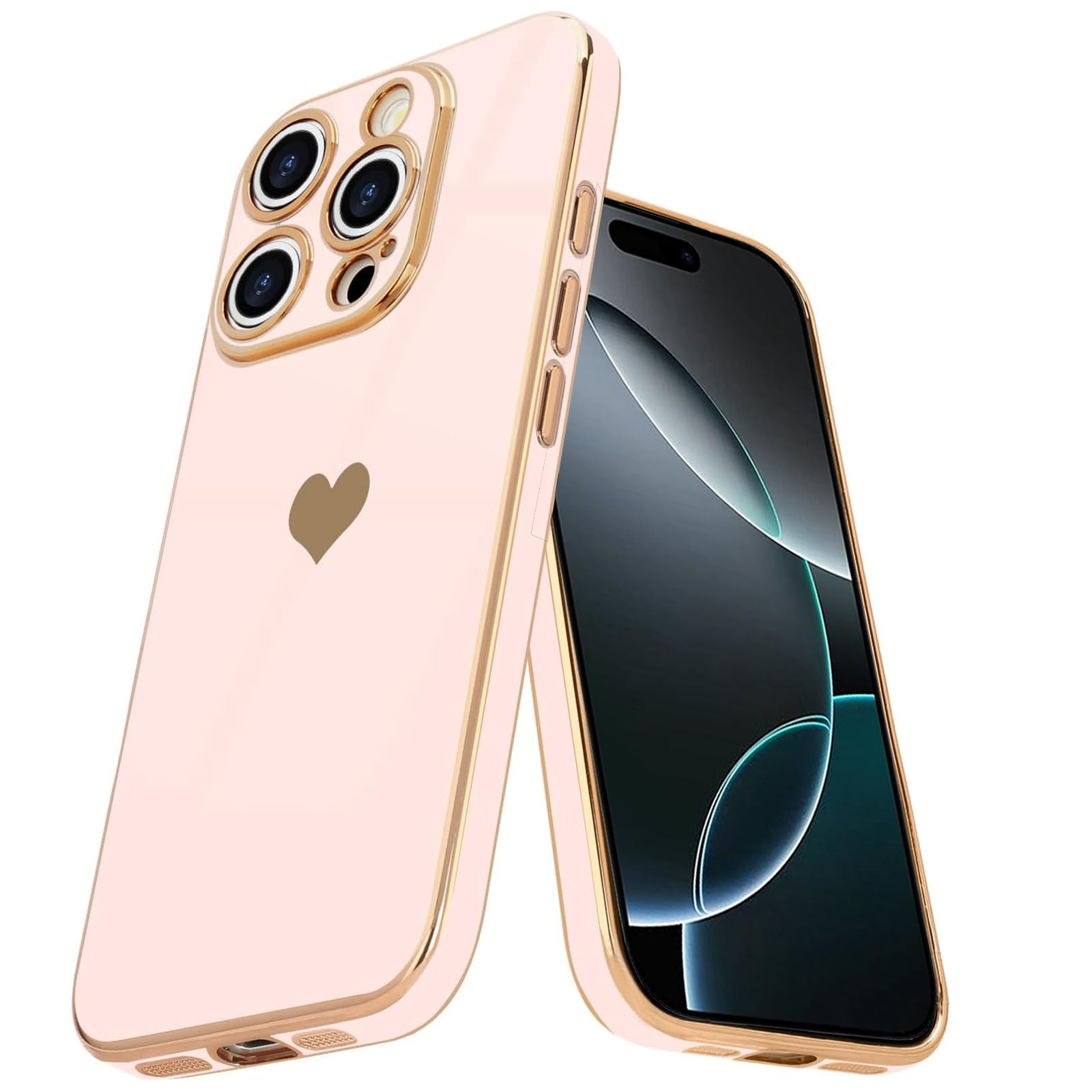 Husa telefon compatibila iPhone 16 Promax, Hggzeg, Husa protectie, Antizgarieturi si rezistent la socuri, Margini ridicate pentru protectia ecranului, Protectie Camera, Usor de instalat, TPU, Roz