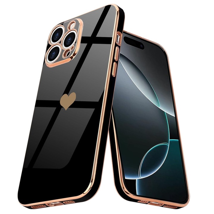 Съвместим калъф за телефон iPhone 15 Pro, Hggzeg, Защитен калъф, Устойчив на надраскване и удари, Повдигнати ръбове за защита на екрана, Защита на камерата, Лесен за инсталиране, TPU, Черен