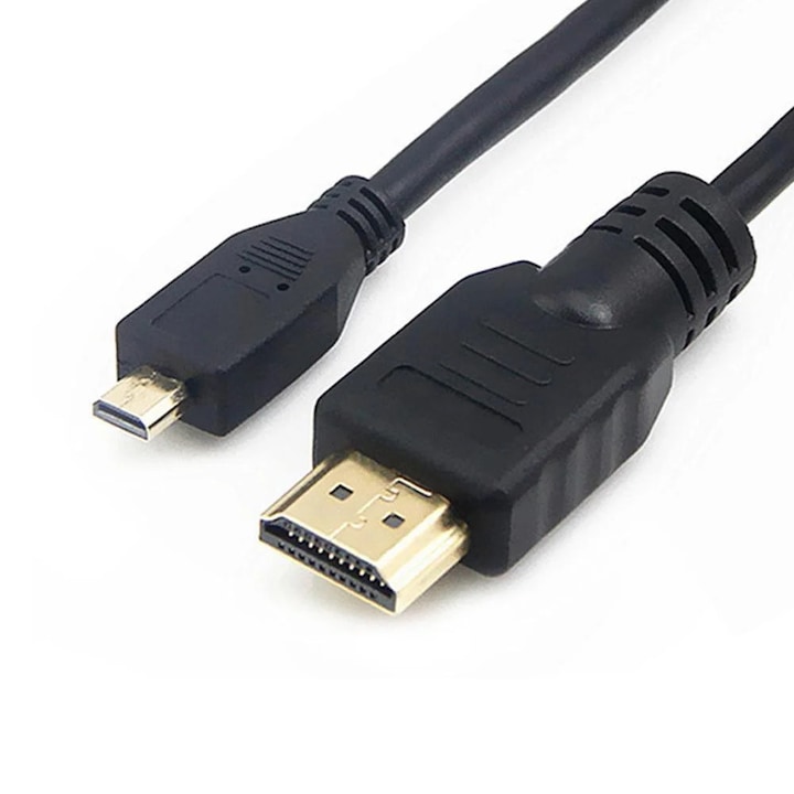 Cablu adaptor Micro-HDMI la HDMI, 1m, negru, pentru telefoane si tablete