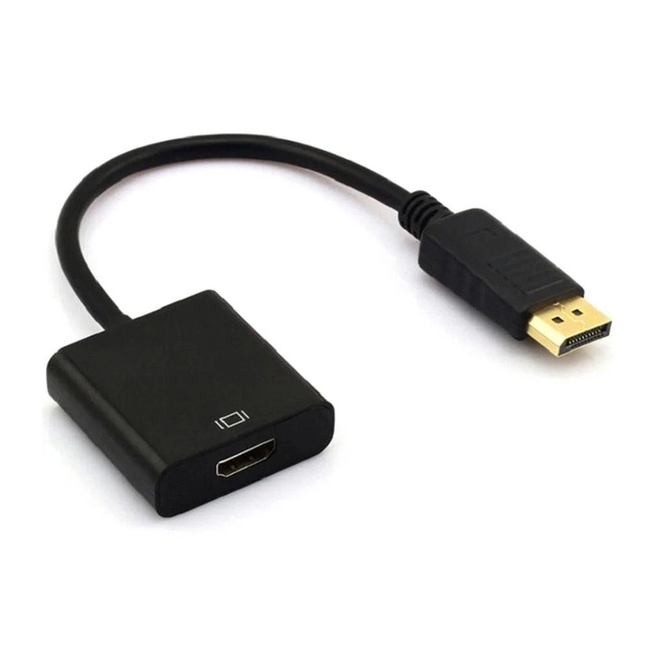 YANYXR DP-HDMI átalakító adapter, 20cm, fekete