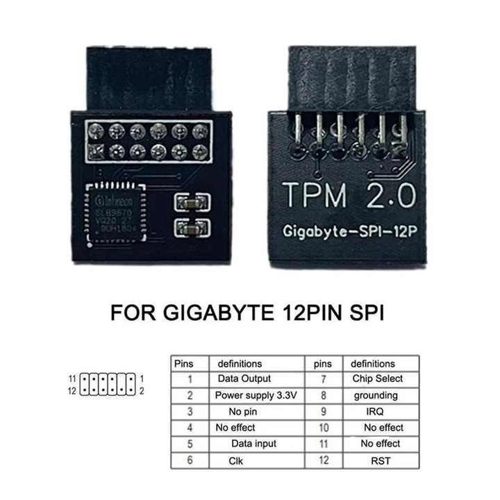 Модул за сигурност TPM2.0 YANYXR, съвместим с многомаркови дънни платки 12x14x18mm