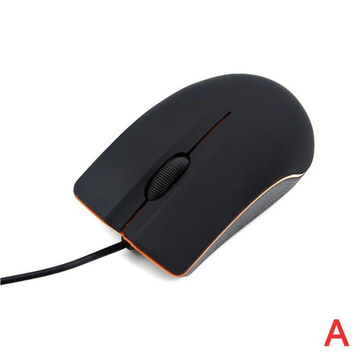 Mouse optic cu fir YANYXR, 4 butoane, USB, negru, 9.3x4.7x3.3cm