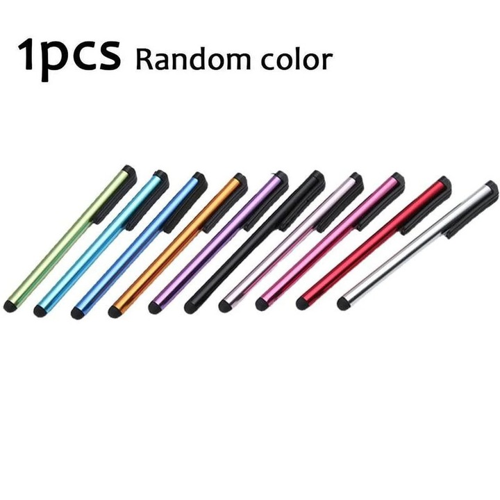 Stylus YANYXR pentru ecran tactil, silicon-aluminiu, 10.5x0.7cm, negru