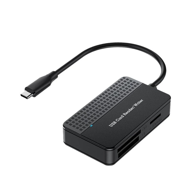 Четец за карти YANYXR 4 в 1 USB3.0, бърз трансфер, черен, 13x9x2см