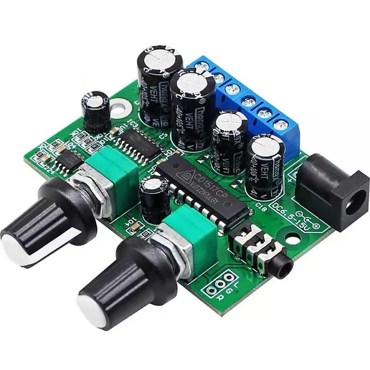 Placa amplificator YANYXR H3W8, 25W bass, 6W+6W stereo, 63x45x20mm, negru