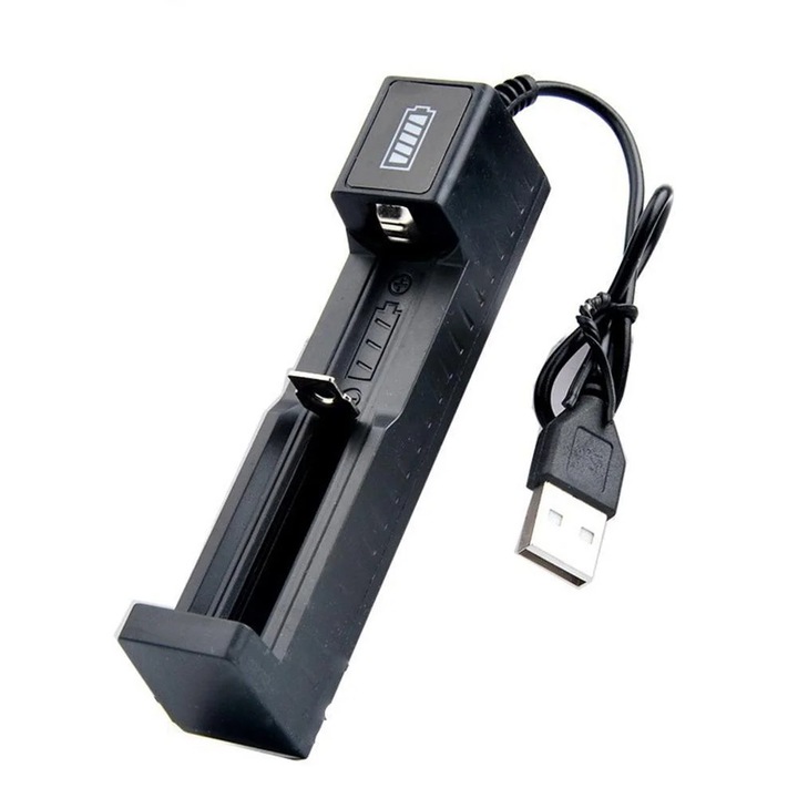 Incarcator baterii portabil YANYXR, slot unic, USB, 102x22x27mm, negru