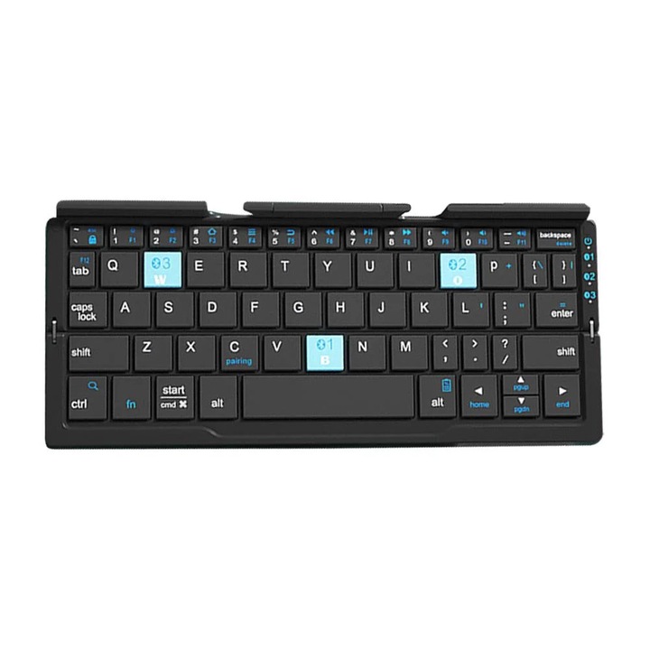 Tastatura Bluetooth pliabila YANYXR, portabila, negru-argintiu, 20.25x5.92x4.65cm