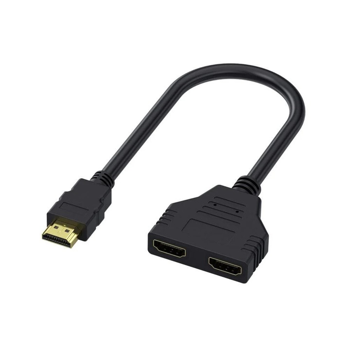 HDMI 1 вход 2 изходен адаптер, черен, 1920x1080, 30 см