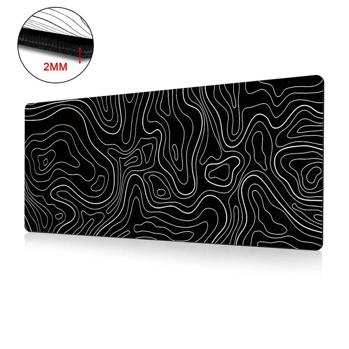 Egérpad YANYXR természetes gumi fekete fehér 30x80x0.2cm