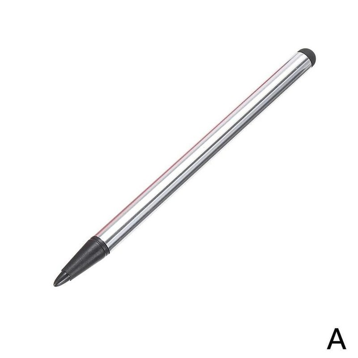 Stylus dublu YANYXR, capacitiv si rezistiv, argintiu-negru-rosu, 1x1x12cm