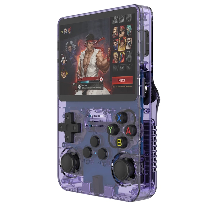 Consola Gaming portabila cu 15.000+ Jocuri Clasice, Arhatreya®, Ecran HD 3.5'', 64GB Stocare, Joystick-uri 3D, Multiplayer Wireless, Iesire Video/Audio, Design Compact si Performanta Maxima, Mov