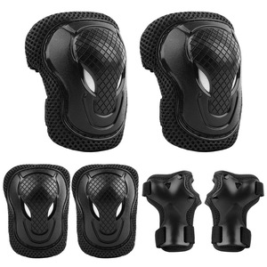Set de Protectie Genunchiere, Cotiere, Aparatori Incheieturi, Reglabil, Potrivit Pentru Ciclism, Role, Trotineta, SkateBoard, Marimea M, negru, MONOBIN