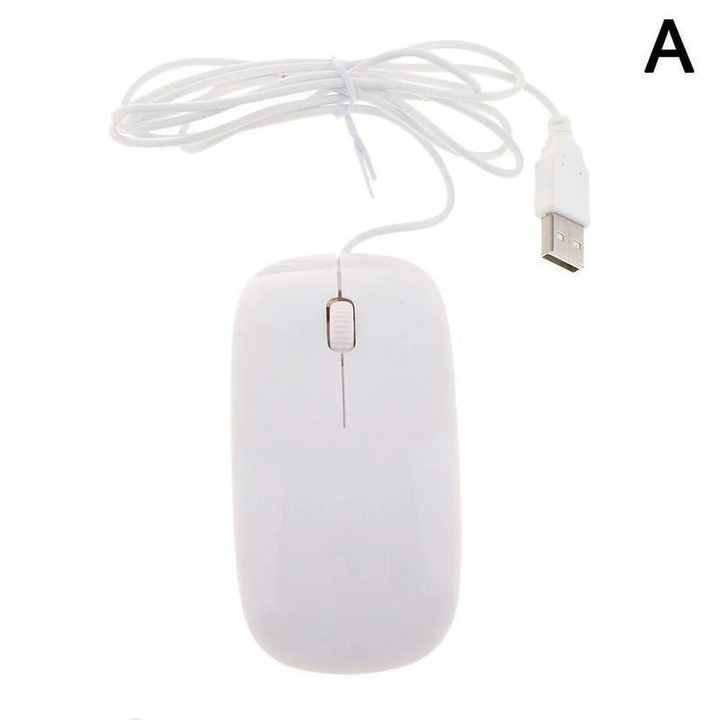 Mouse optic cu fir YANYXR negru alb USB ergonomic 3D 15x7x4cm