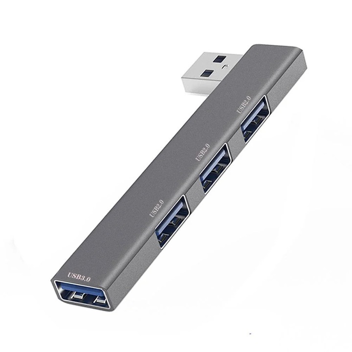 Hub USB 3.0 splitter 4 porturi metalic 10x5x2cm