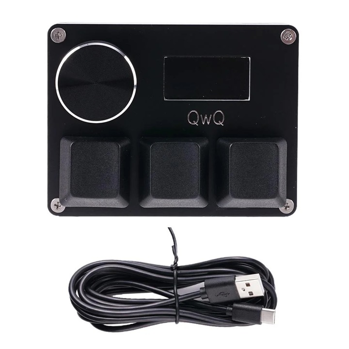 Tastatura Rapid Trigger cu Ecran si Buton, cablu tip C, negru