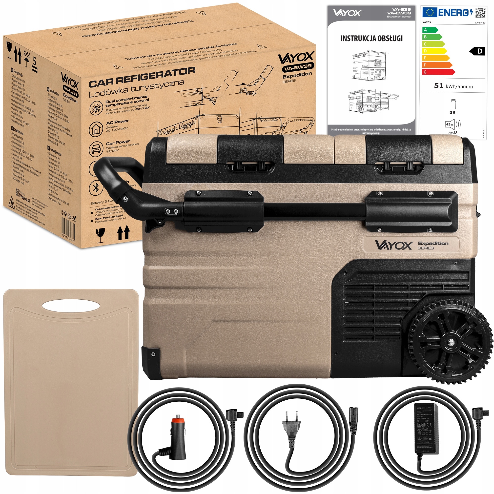 Set Frigider auto cu compresor + Baterie Vayox VA-EW39 Expedition