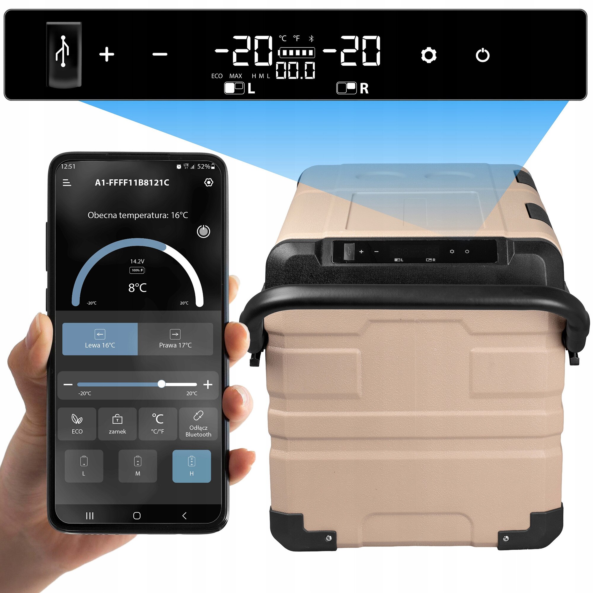 Frigider auto Vayox VA-EW39 Expedition, 39L, 2 compartimente, -20C