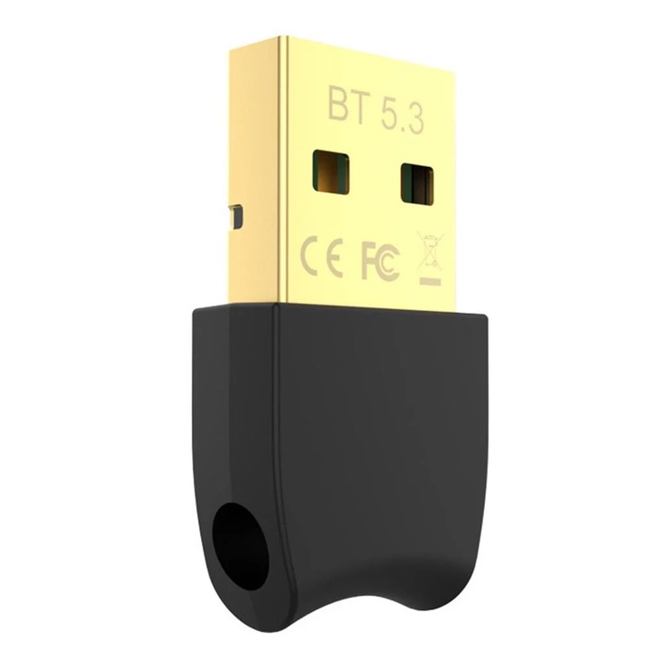 YANYXR Bluetooth 5.3 USB adapter, hordozható, fekete, 30x16x7mm