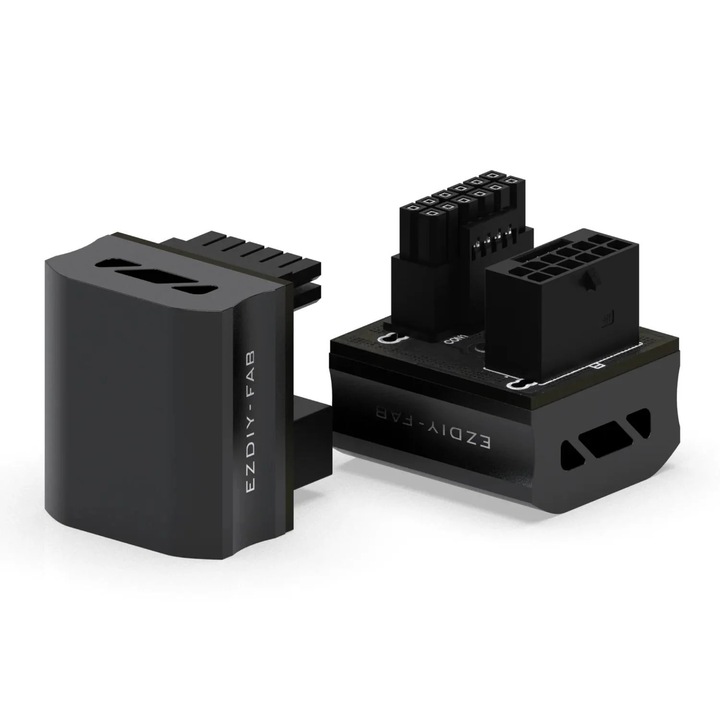 Adaptor pentru placa video EZDIY-FAB 12VHPWR 600W - RVS 180°, Negru
