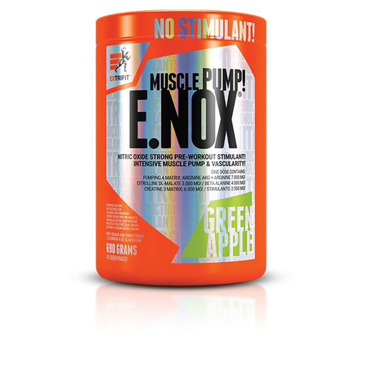 E.NOX Shock - supliment pre-antrenament, 690g, 46g ingrediente active, fara grasimi, aroma de fructe