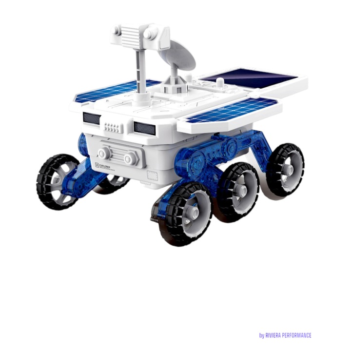 OEM Hooppie barkácsjáték, napelemes jármű bolygókutatáshoz, 21x14x14 cm, fehér, kék, 2 ételválaszték, 6 éves kortól